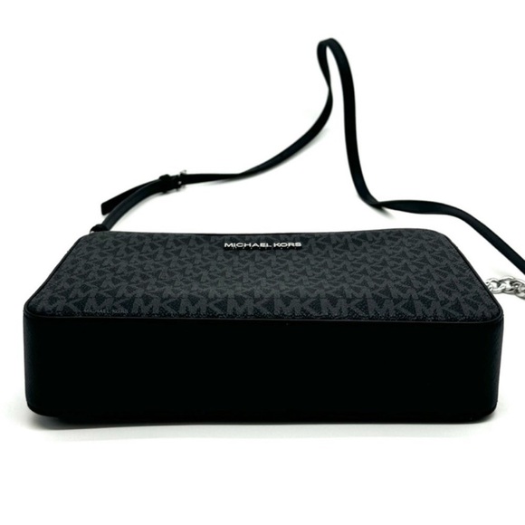 Michael Kors Large Jet Set Item EW Crossbody Bag Black Signature - Picture 6 of 9